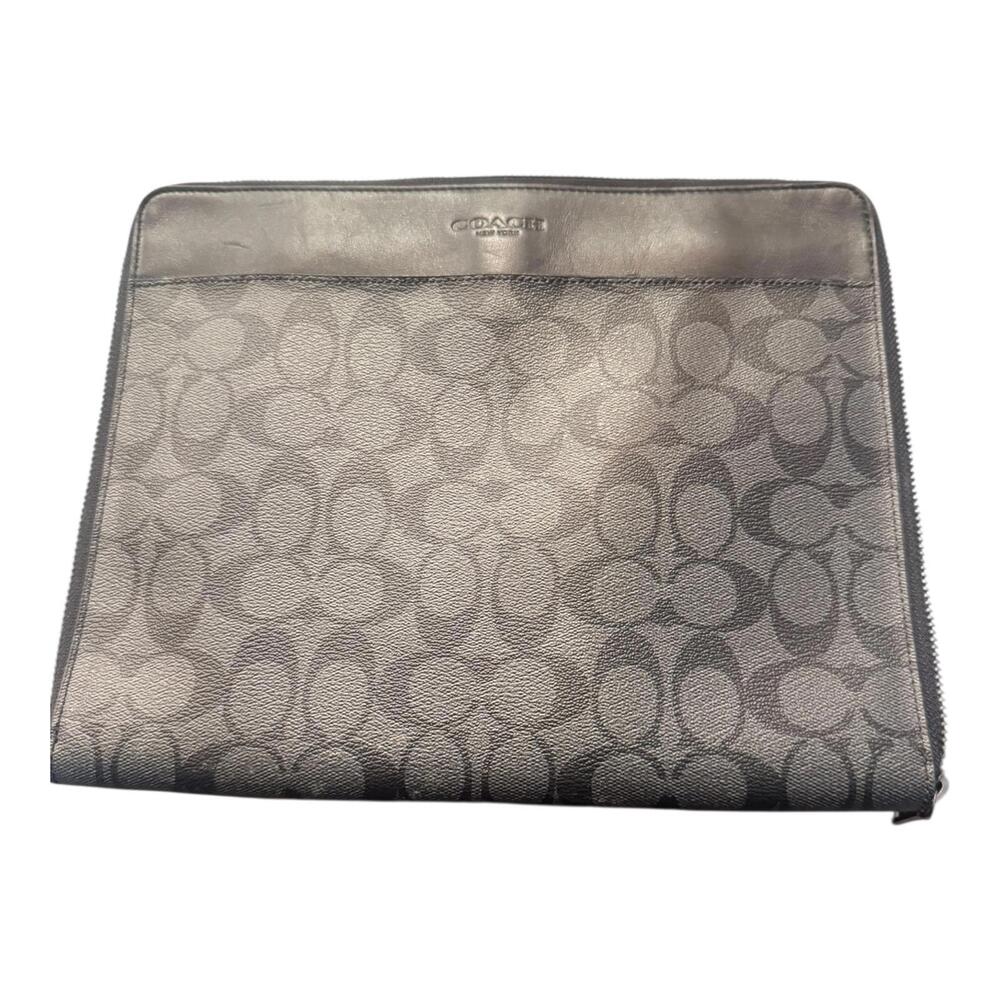 Coach Signature Black “C” Zip Folio Organizer Portfolio